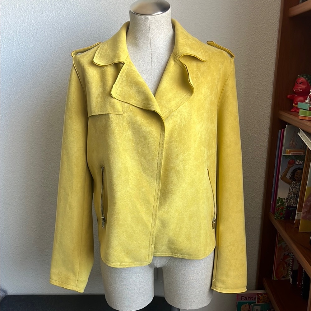 🌻 Philosophy Mustard Yellow Faux Leather Women's Jacket